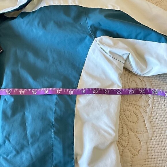 VINTAGE 80s / 90s windbreaker hoodie full zip with pockets - women's large - Picture 11 of 13